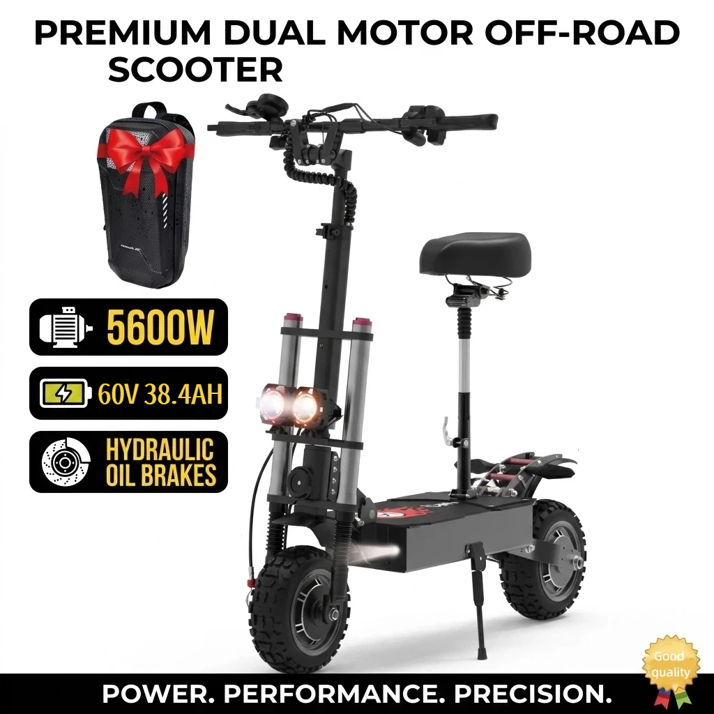 60V 5600W Dual Motor Electric Scooter - Monopattino Elettrico per Adulti, Doppio Motore