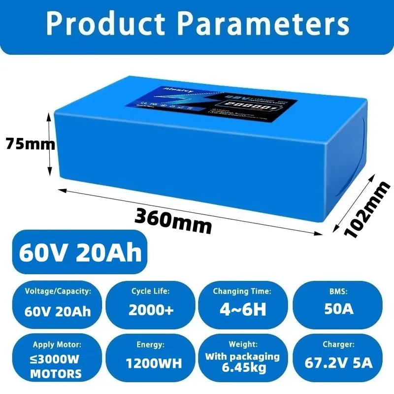 Pacco batteria al litio 21700  - 60V 30Ah Electric Scooter Battery recensione e prezzo