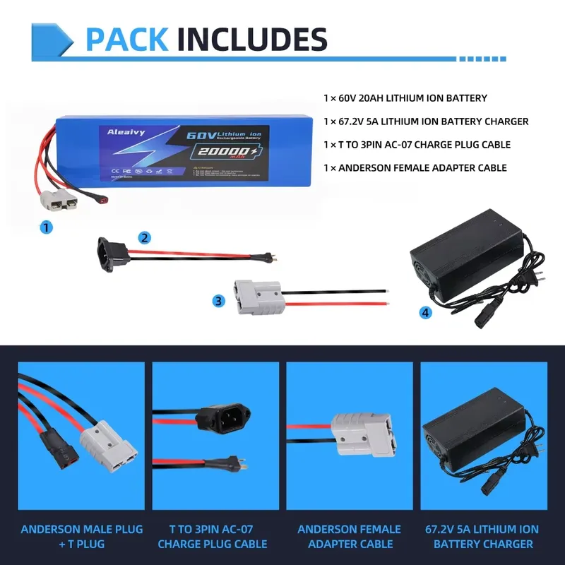 Pacco batteria al litio 21700  - 60V 30Ah Electric Scooter Battery recensione e prezzo